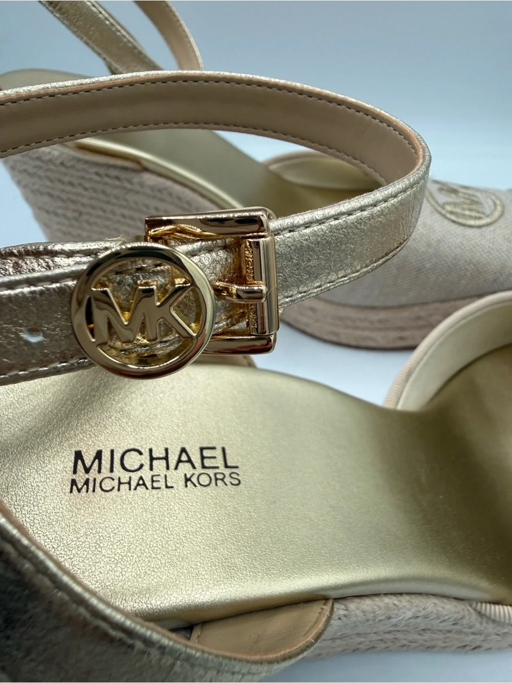 Michael Kors Blush Espadrille Wedge with Ankle Strap